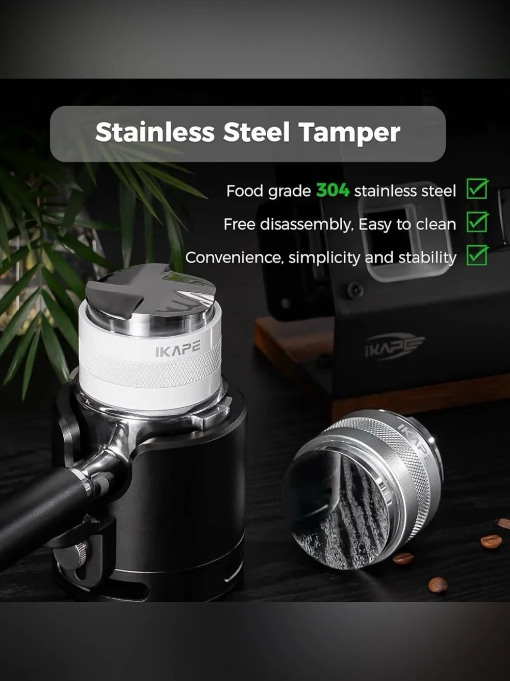 IKAPE 58mm Espresso Distributor Tamper Adjustable Depth Fits Rancilio Gaggia